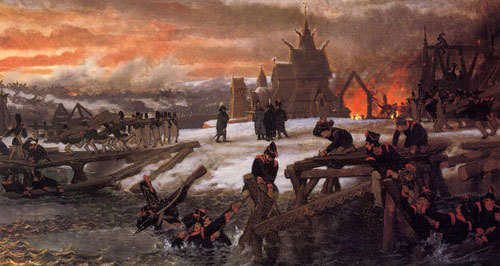 Битва на реке Березина - 1812. 1859 - 1869. Масло, холст. Исторический музей, Амстердам, Голландия.