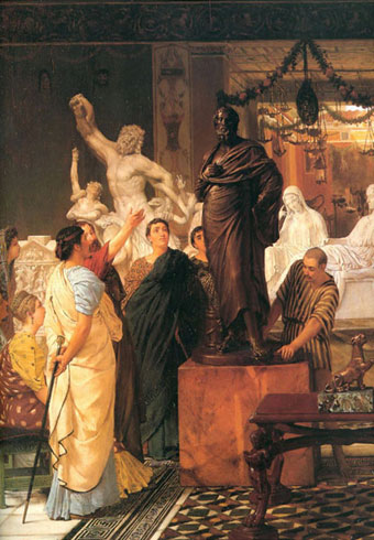 Альма-Тадема. Галерея скульптур в Риме во времена Августа. 1867.