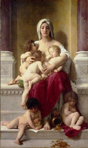 Charity. 1878. Oil on canvas. (117 x 196 cm). Private collection