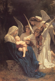 The Virgin with Angels. 1881. Oil on canvas. (152.4 x 213.4 cm). Museum at Forest Lawn Memorial-Park (Glendale, California, United States)